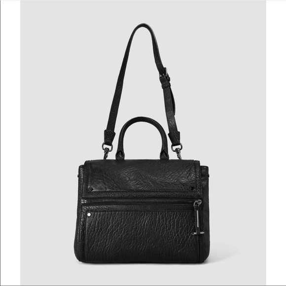 All Saints Handbags - ALL SAINTS Dace Lamb Leather Black Purse Moto Chic Detachable Shoulder Strap
